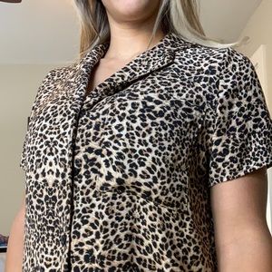 SOLD ON MERCARI Cheetah print button up blouse